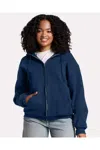 Jerzees Rugged Full-zip Hooded Sweatshirt In Silver