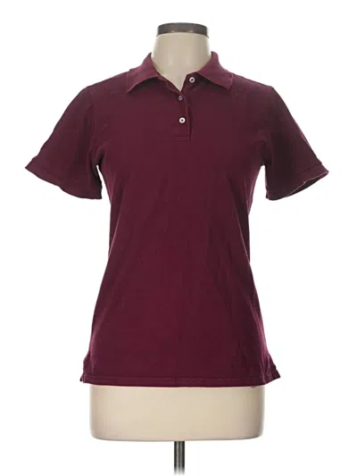 Pre-owned Jerzees Short Sleeve Polo Shirt In Burgundy