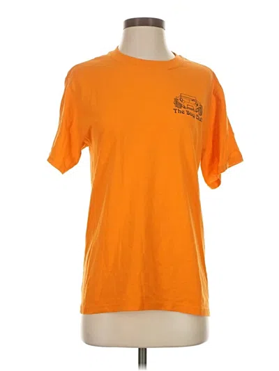 Pre-owned Jerzees Short Sleeve Top Orange Crew Neck Tops