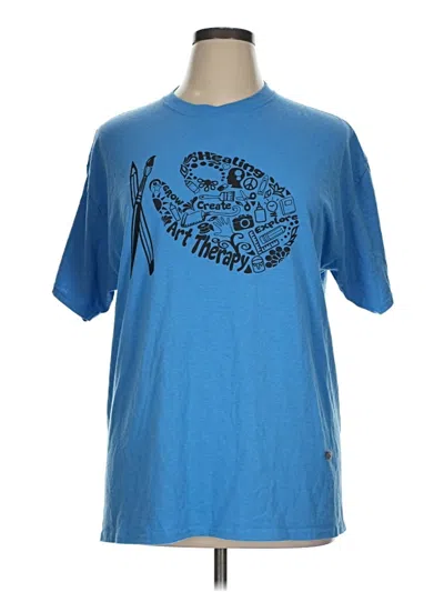 Pre-owned Jerzees Short Sleeve T-shirt In Blue