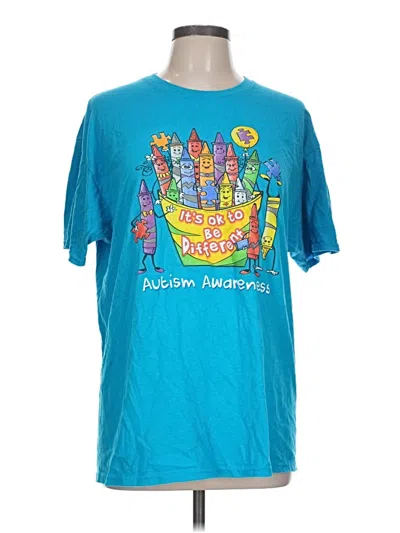 Pre-owned Jerzees Short Sleeve T-shirt In Blue