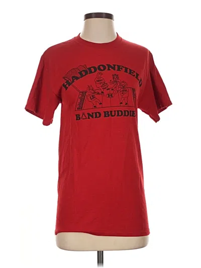 Pre-owned Jerzees Short Sleeve T-shirt In Burgundy