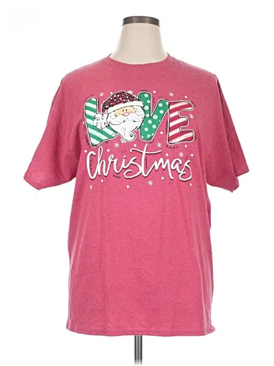 Pre-owned Jerzees Short Sleeve T-shirt In Pink