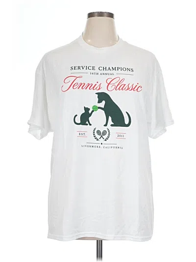 Pre-owned Jerzees Short Sleeve T-shirt In White