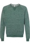 Jerzees Snow Heather French Terry Crewneck Sweatshirt In Green