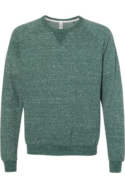 Jerzees Snow Heather French Terry Crewneck Sweatshirt In Green