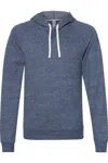 Jerzees Snow Heather French Terry Raglan Hooded Sweatshirt In Blue