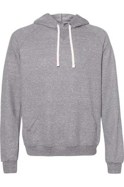 Jerzees Snow Heather French Terry Raglan Hooded Sweatshirt In Gray