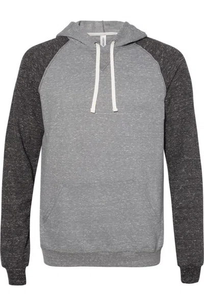Jerzees Snow Heather French Terry Raglan Hooded Sweatshirt In Multi