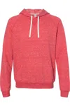 Jerzees Snow Heather French Terry Raglan Hooded Sweatshirt In Red
