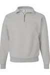 Jerzees Super Sweats Nublend Quarter-zip Cadet Collar Sweatshirt In Blue