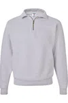 Jerzees Super Sweats Nublend Quarter-zip Cadet Collar Sweatshirt In Grey