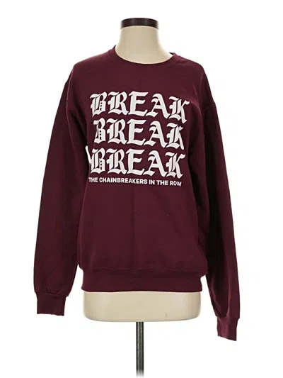 Pre-owned Jerzees Sweatshirt In Burgundy