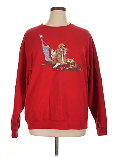 Pre-owned Jerzees Sweatshirt In Red