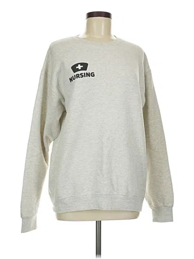Pre-owned Jerzees Sweatshirt In Silver