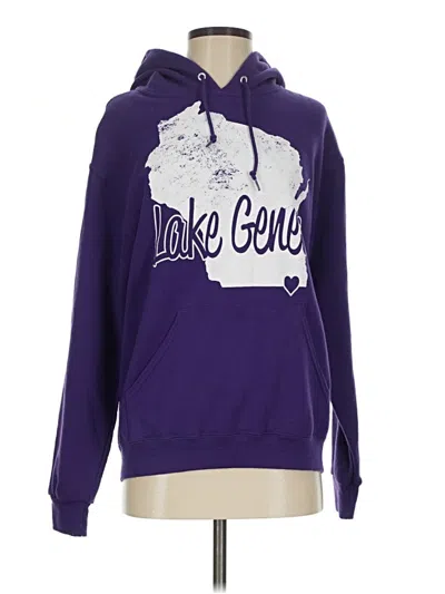 Pre-owned Jerzees Zip Up Hoodie In Purple