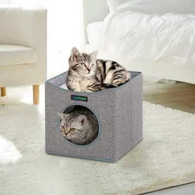 Jespet 15"  Foldable Cat Condo In Gray