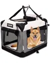 Jespet 30in 3-door Collapsible Soft-sided Dog & Cat Crate