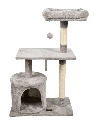 Jespet 38in Furry Top Perch Cat Tree & Condo