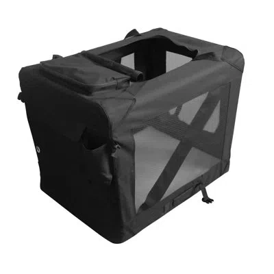 Jespet Indoor & Outdoor 3-door Collapsible Soft-sided Dog Crate In Black