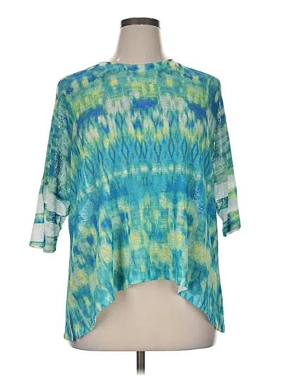 Pre-owned Jess & Jane 3/4 Sleeve Blouse In Teal