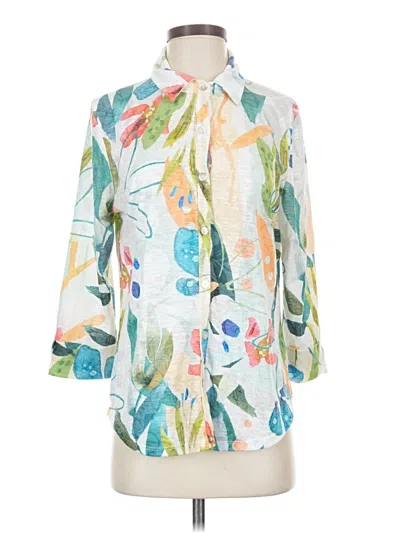 Pre-owned Jess & Jane 3/4 Sleeve Blouse In White