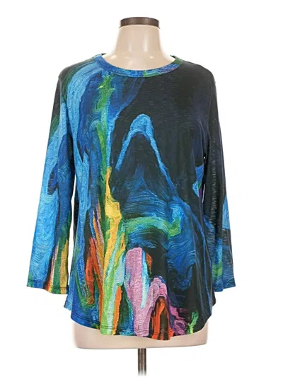 Pre-owned Jess & Jane 3/4 Sleeve T-shirt In Blue