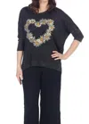 Jess & Jane Amor Dolman Sleeve Top In Black