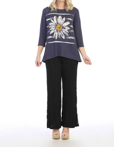 Jess & Jane Aria Patch Pocket High Low Top In Navy In Blue