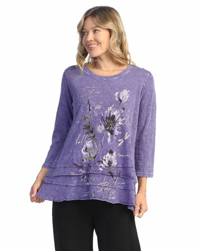 Jess & Jane Ballet Mineral Washed Cotton Layered Top In Purple In Multi