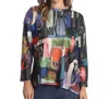 Jess & Jane Barcelona Light Knit Step Hem Top In Multi In Multi