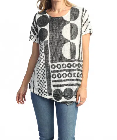 Jess & Jane Bebop Boucle Mesh Asymmetric Top In Grey In Gray
