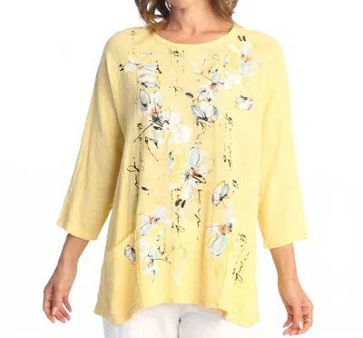 Jess & Jane Bora Bora Mineral Washed Patch Pocket Top In Yellow