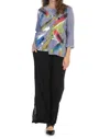 Jess & Jane Bora Bora Mineral Washed Ribbed Cotton Tunic Top In Blue In Blue