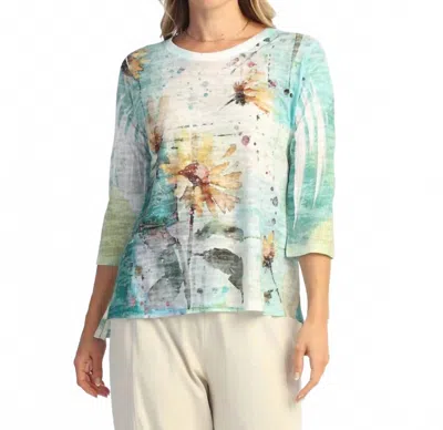 Jess & Jane Burnout Hi-lo Tunic Top In Sundance In Multi