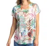 Jess & Jane Burnout Round Hem Top In Martinique In Multi