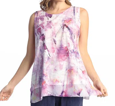 Jess & Jane Burnout Sleeveless Top - Plus In Wisteria In Multi