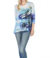 Jess & Jane Butterfly Top In Sky In Blue
