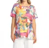 Jess & Jane Cancun Burnout Patch Pocket Tunic In Multi In Animal Print