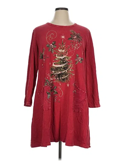 Pre-owned Jess & Jane Casual Dress In Burgundy