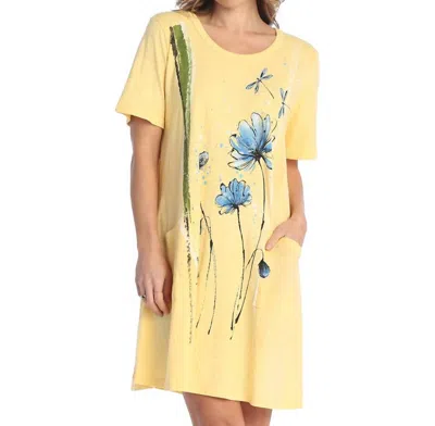 Jess & Jane Cherish Mineral Washed Cotton Dress - Plus In Yellow In White