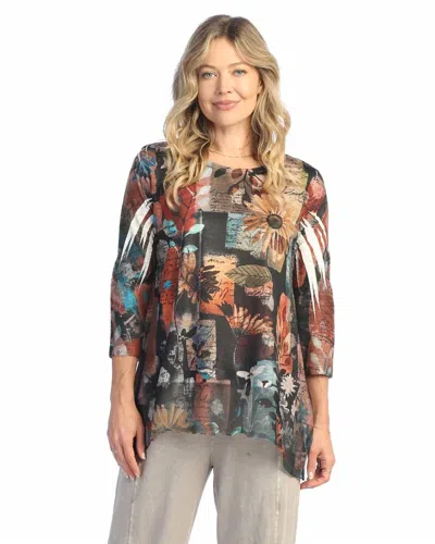 Jess & Jane Chiffon Hem Top In Lisa In Multi