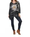 Jess & Jane Chit Chat Wave Knit Top In Mineral Washed In Black