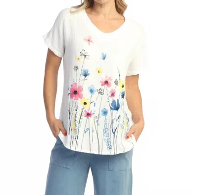 Jess & Jane Chloe Mineral Washed Cotton Double Gauze Top In White