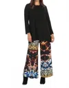 Jess & Jane Cowl Neck Tunic Top In Black In Black