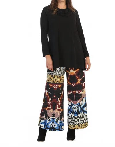 Jess & Jane Cowl Neck Tunic Top In Black