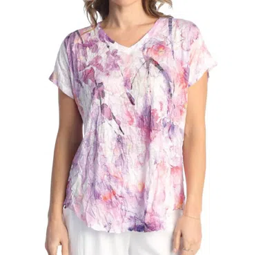 Jess & Jane Crushed Dolman Sleeve Top In Wisteria In Pink
