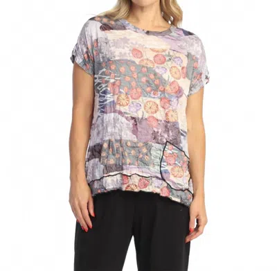 Jess & Jane Crushed Pocket Top In Scrapbook In Multi