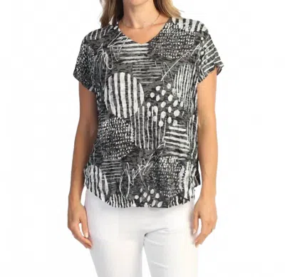 Jess & Jane Crushed V-neck Dolman Sleeve Top In Zippy In Multi