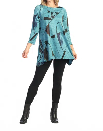 Jess & Jane Curious Raglan Sleeve Slinky Top In Teal In Green